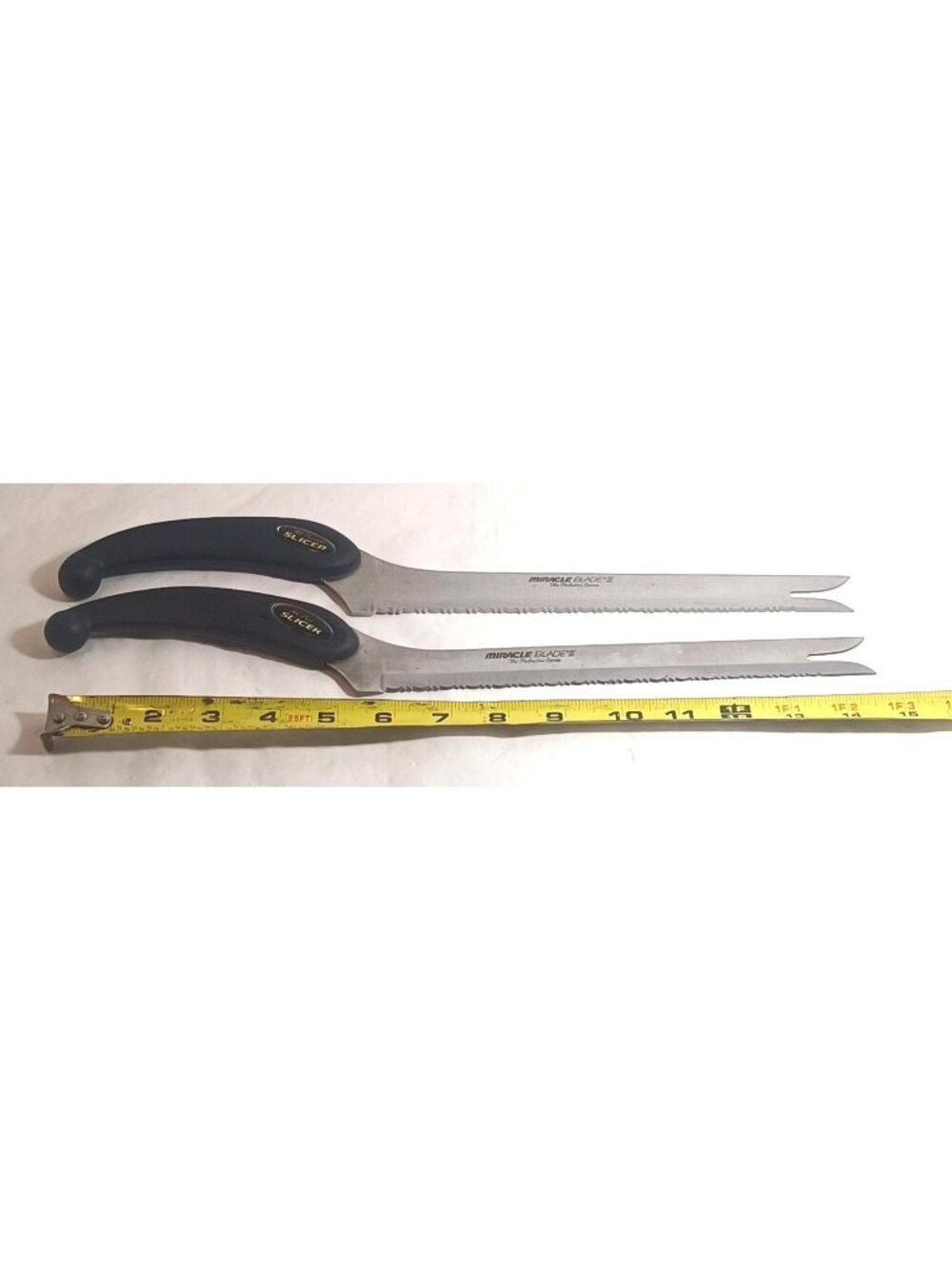 Miracle Blade III Perfection All Purpose Slicer 9" Blade Serrated Knife Set of 2